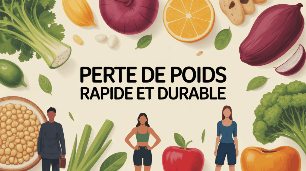 Balance moderne legumes silhouettes perte de poids rapide