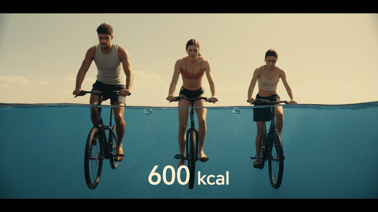 aquabike perte de poids calories brulees en action