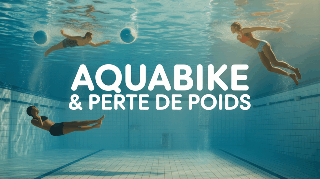 aquabike perte de poids en piscine vue plongeante dynamique