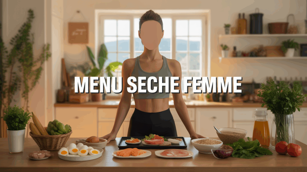 silhouette femme et aliments menu sèche