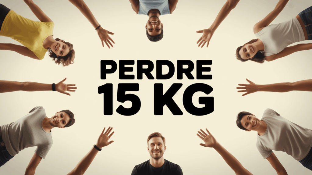 Illustration stylisée perdre 15 kg, ambiance positive