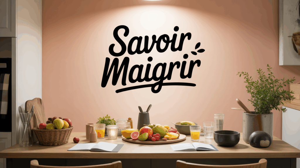 Repas convivial Savoir Maigrir cuisine, table équilibrée, fruits frais