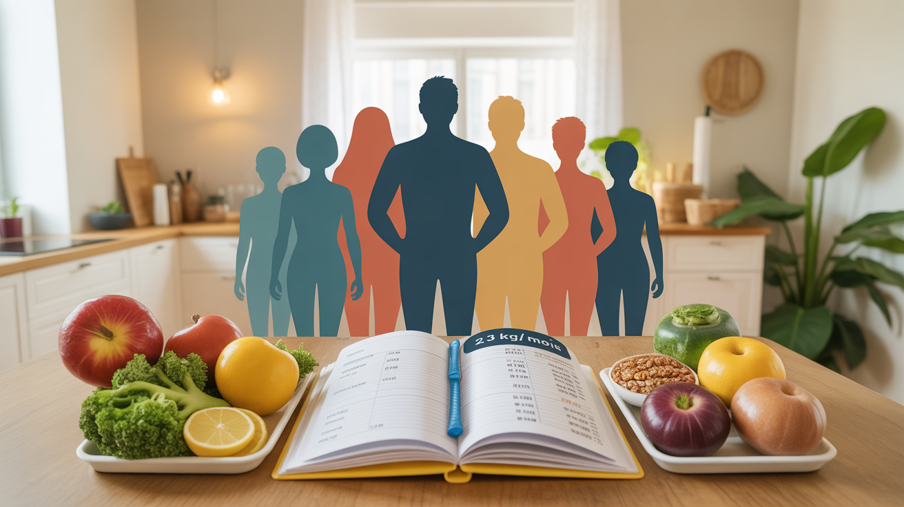 Groupe silhouettes Savoir Maigrir sur courbe perte de poids motivée