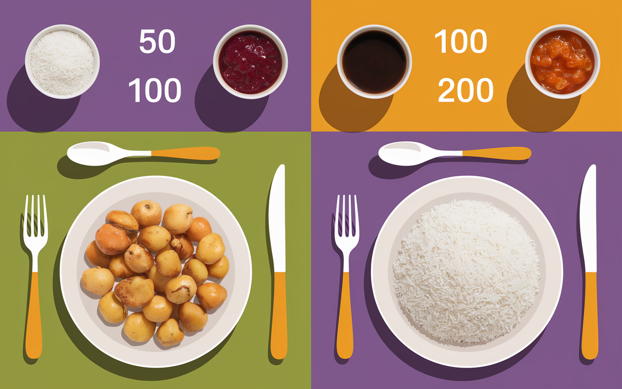 assiettes aliments crus cuits calories différences