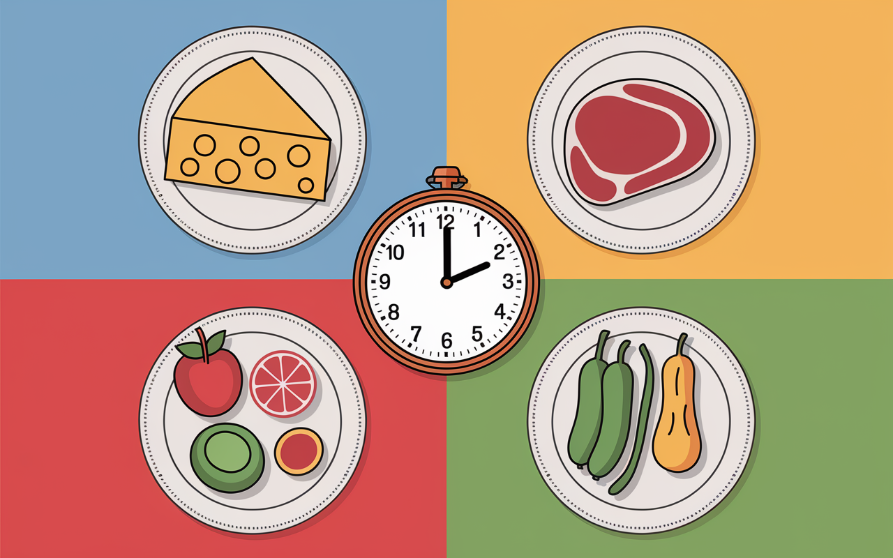horloge repas chrononutrition delabos fromage viande fruit legumes