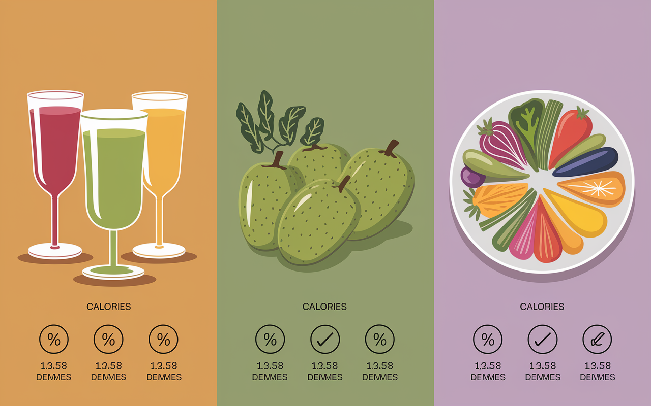 comparatif detox 3 jours méthodes jus pomme légumes calories