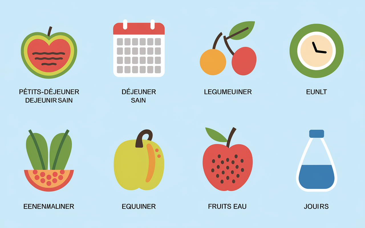 Menu 10 jours ventre plat pictos repas et recettes simples