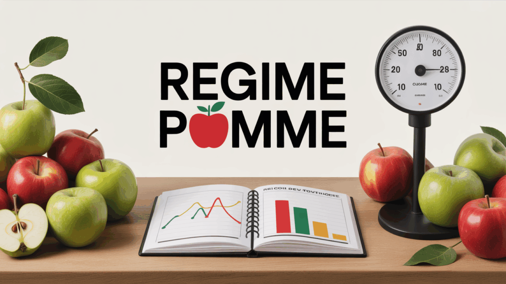 regime pomme table bois pommes carnet suivi mètre couturière
