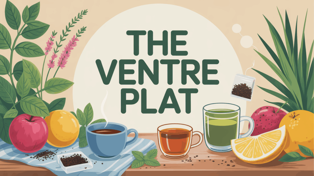 sachet de the ventre plat et plantes menthe fenouil