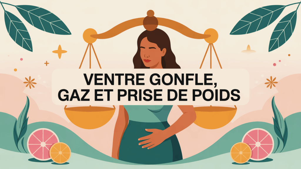 Silhouette femme ventre gonflé gaz prise de poids