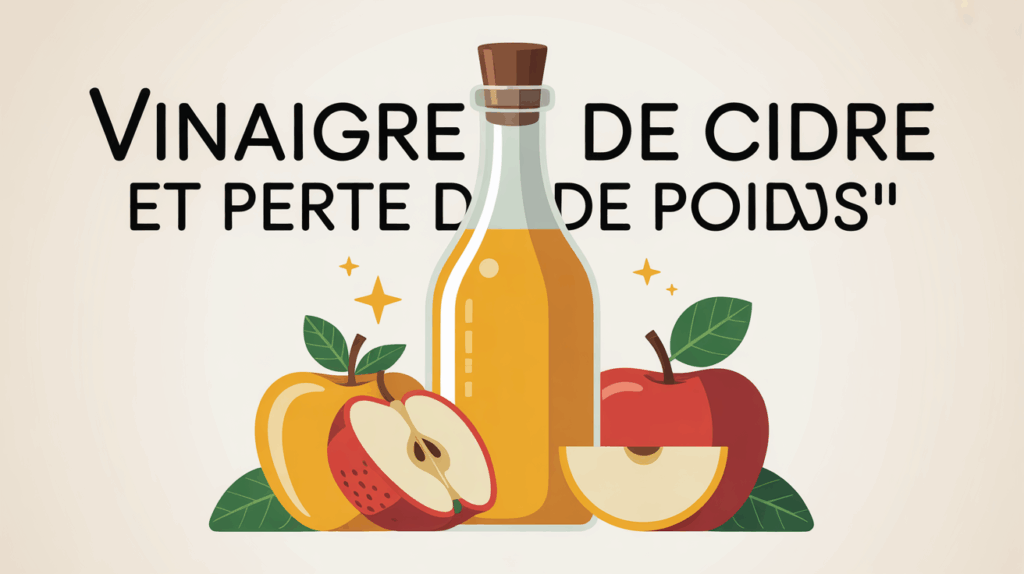 vinaigre de cidre et perte de poids sur fond blanc