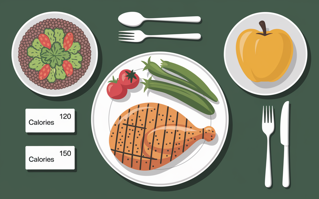 quoi manger en regime salade lentilles poulet pommes calories