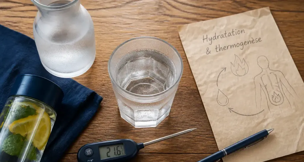 Boisson pour perdre du poids : eau fraîche et infusion thermogène