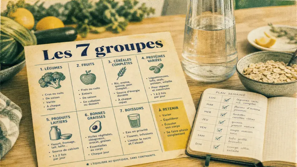 Les 7 groupes d aliments tableau pour équilibrer les repas